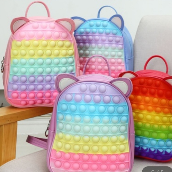 Pop It Fidget Mini Backpack W/ Character Ears For Kids & Adults Baby Pink-Multi - Picture 3 of 8